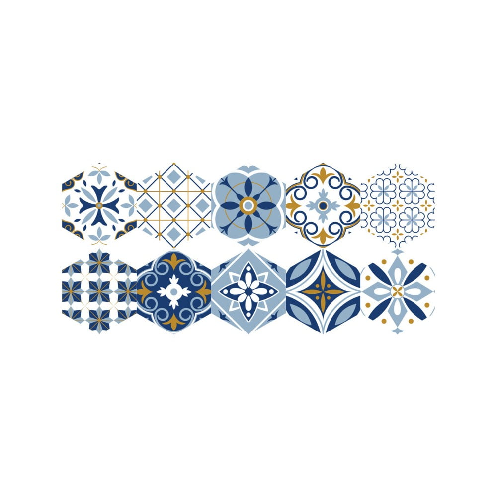 Hexagons Jelilna 10 db-os matrica szett padlóra, 20 x 18 cm - Ambiance