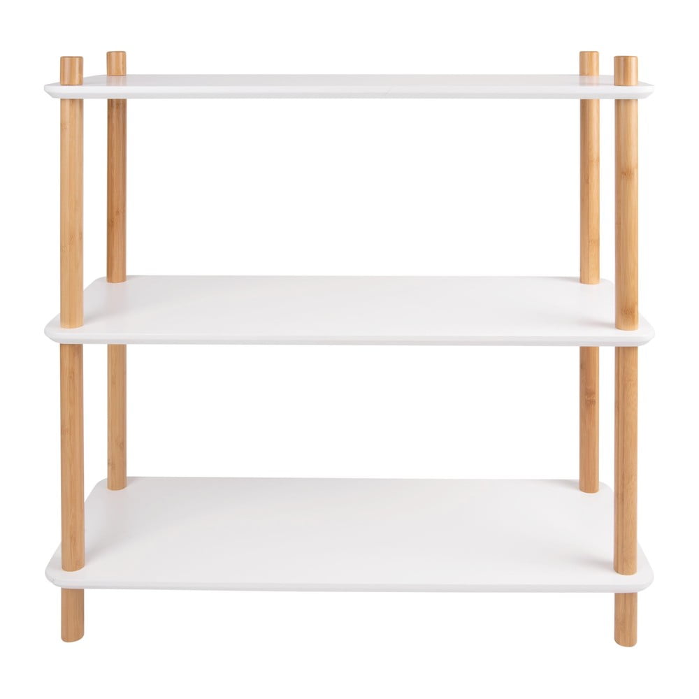 Cabinet simplicity fehér polc bambusz lábakkal, 80 x 82,5 cm - leitmotiv