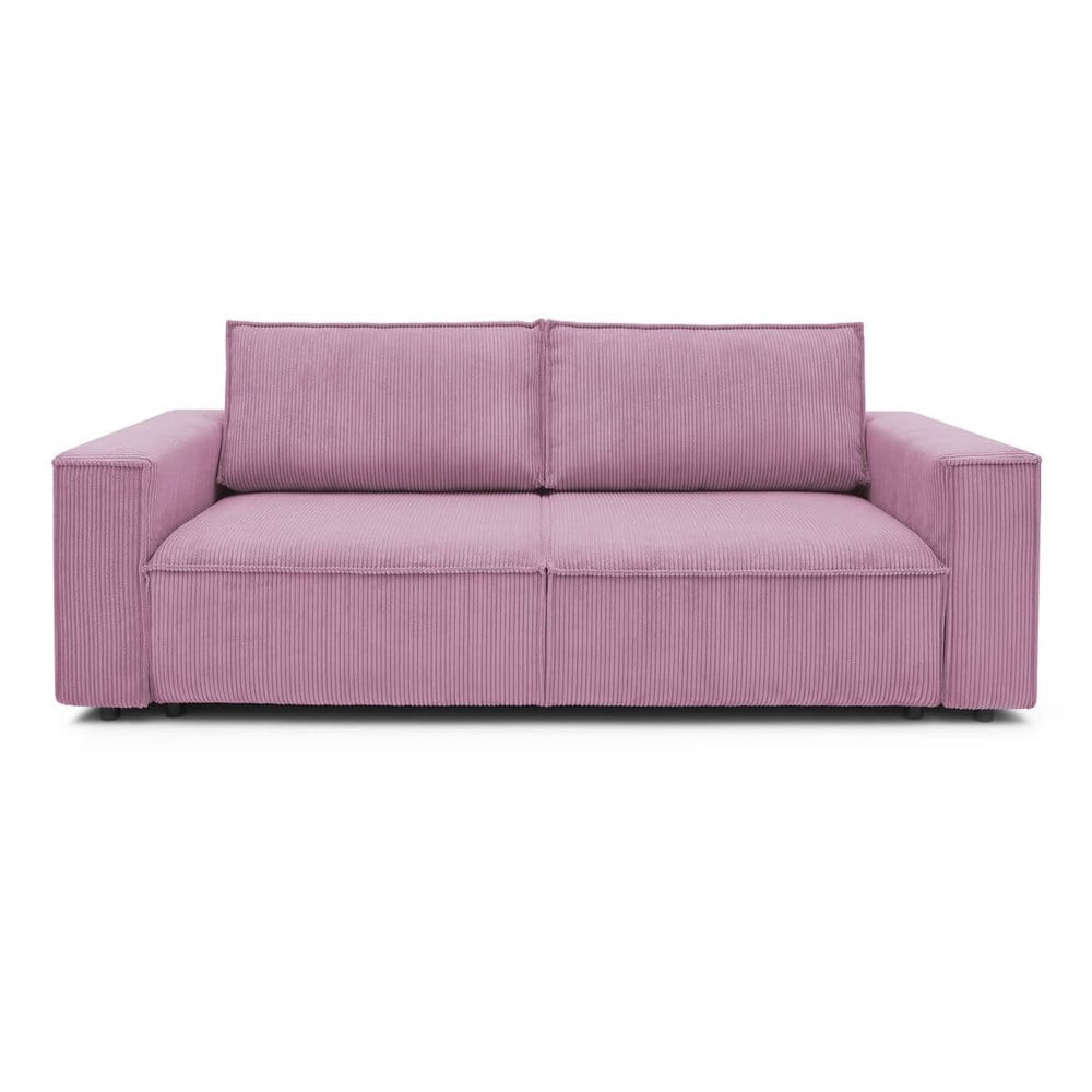 Rózsaszín kordbársony kinyitható kanapé 245 cm nihad – bobochic paris