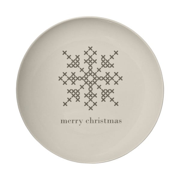 Cross Christmas fehér agyagkerámia tányér, ⌀ 25 cm - Bloomingville