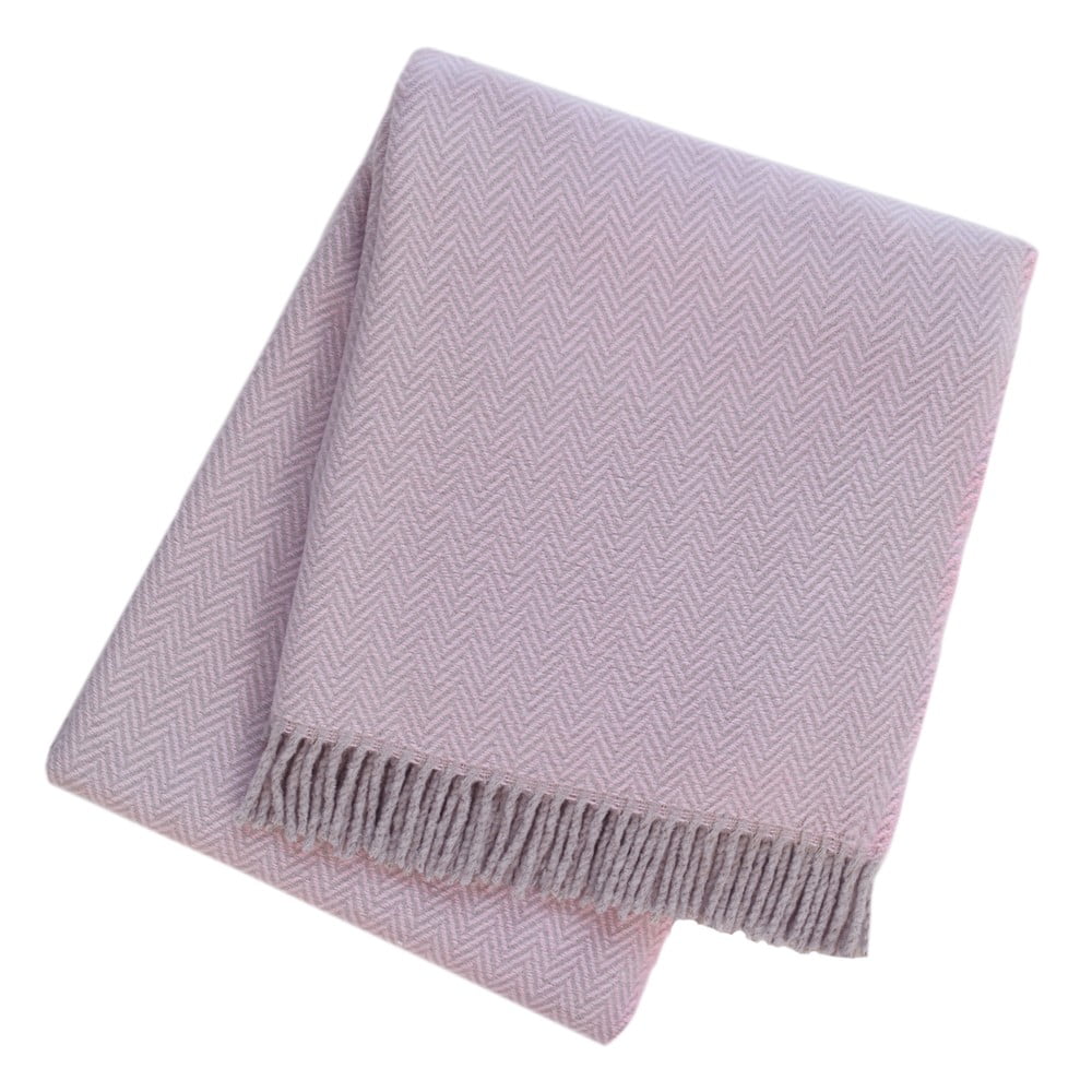 Skyline II púder rózsaszín pléd, 140 x 180 cm - Euromant