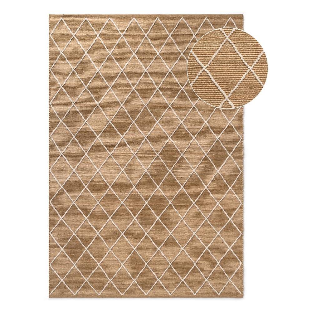 Natúr színű kézi szövésű juta szőnyeg 120x180 cm Kunu – Hanse Home