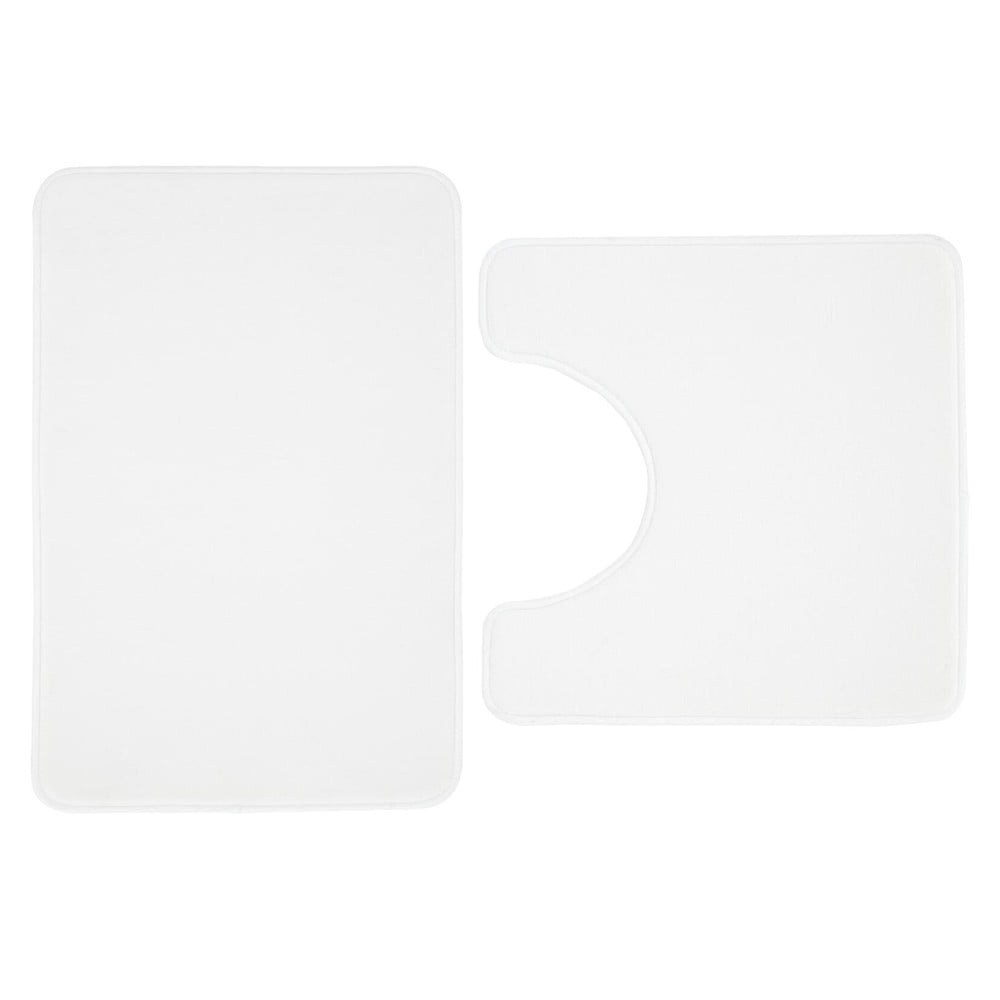 Fehér memóriahab fürdőszobai kilépő szett WC-hez, 2 db-os 50x80 cm Anti-Bacterial – Catherine Lansfield