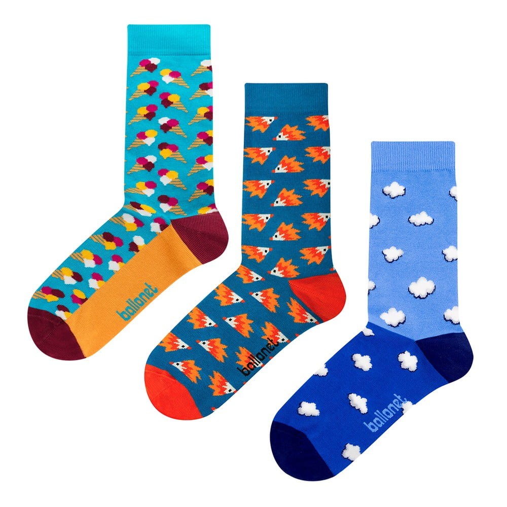 Novelty Blue 3 pár zokni ajándékcsomagolásban, méret 36 - 40 - Ballonet Socks