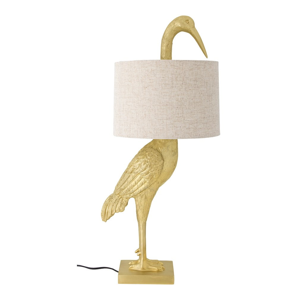 Aranyszínű asztali lámpa textil búrával (magasság 73 cm) Heron – Bloomingville