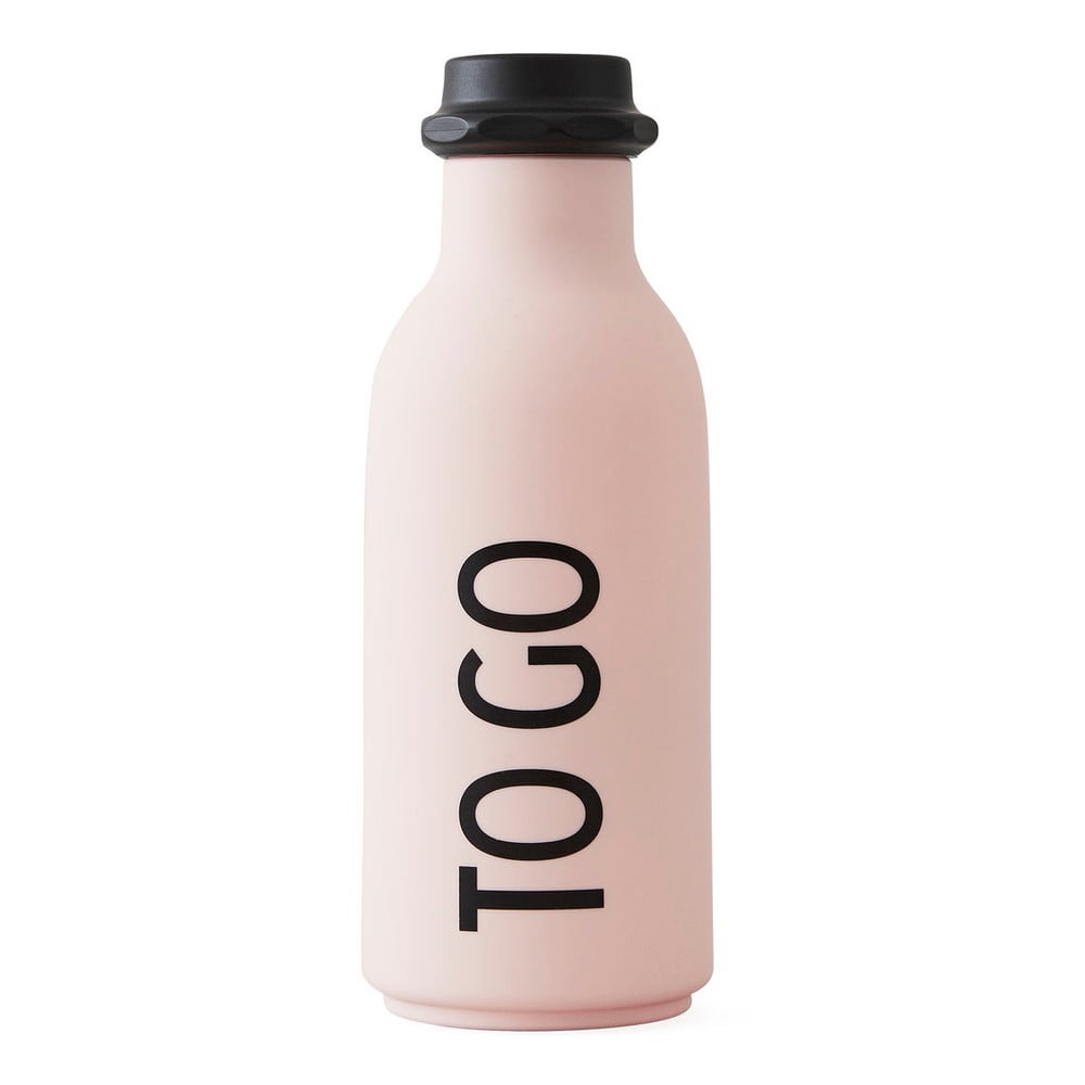 To Go világos rózsaszín vizes palack, 500 ml - Design Letters