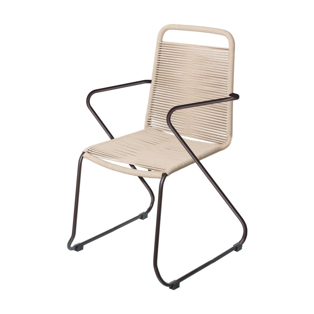 Antea Kerti szék, 53 x 53 x 88 cm, acél/madzag, grézs/fekete