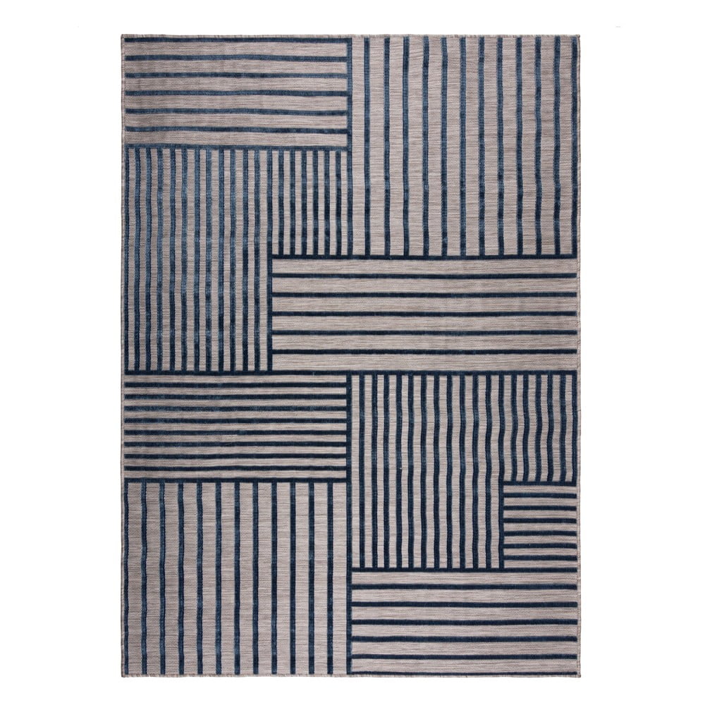 Sötétkék kültéri-beltéri szőnyeg 120x170 cm Vigo Blocks – Flair Rugs