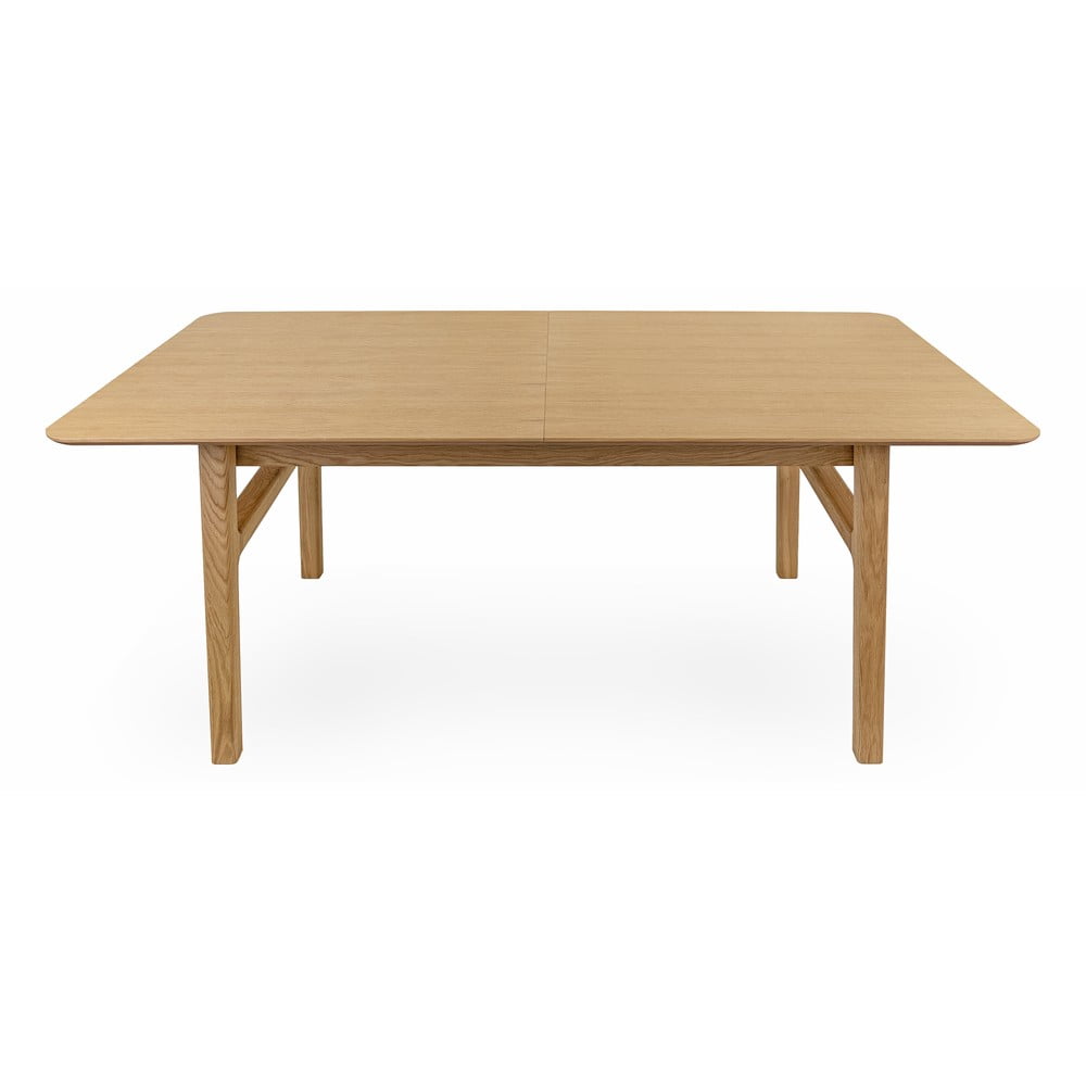 Bővíthető étkezőasztal hosszabbító asztallappal, tölgyfa dekorral 90x180 cm Curved – Woodman