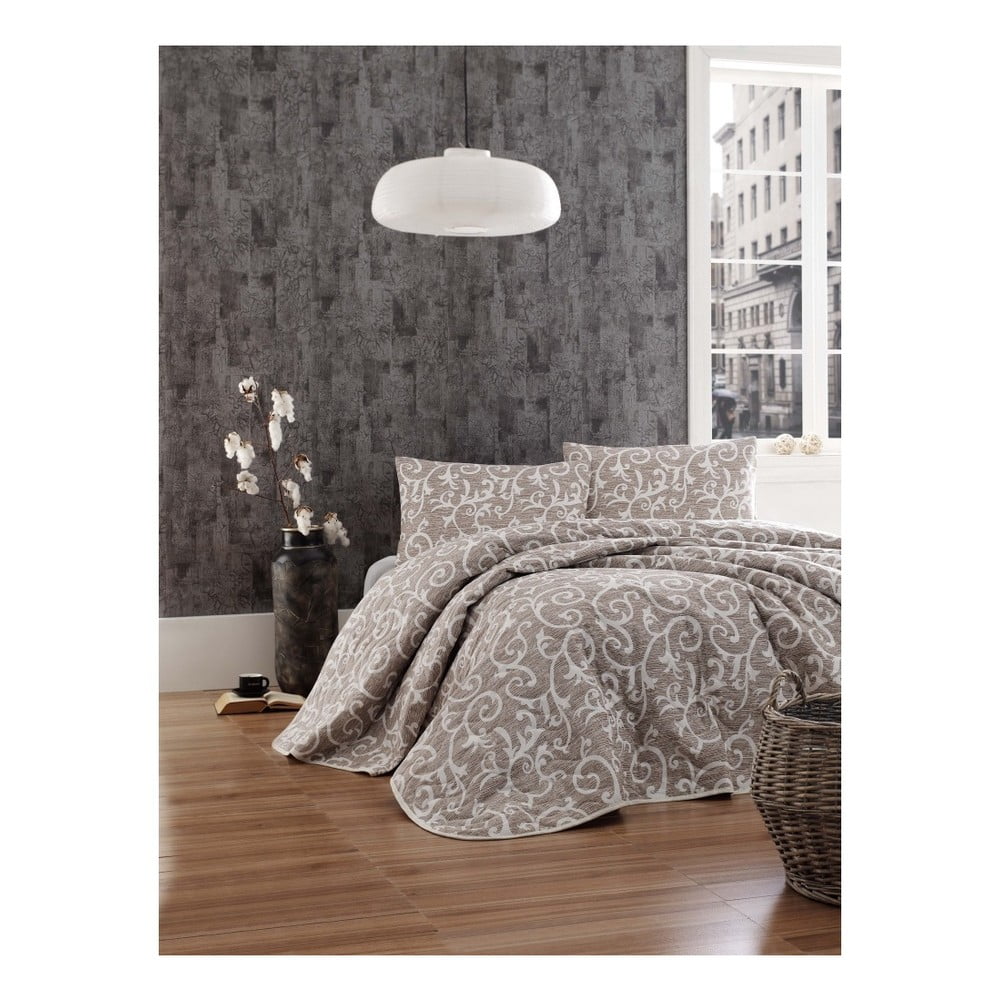 Bézs ágytakaró és párnahuzat szett, 160 x 220 cm - Eponj Home