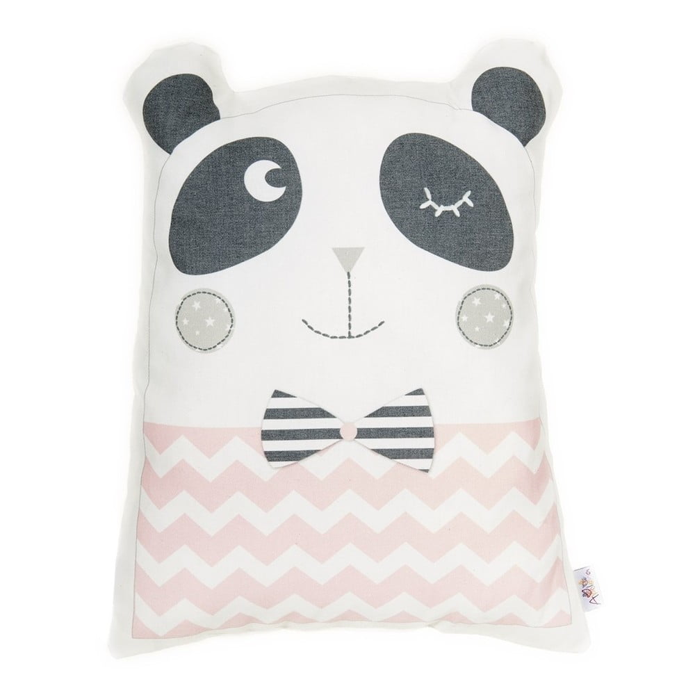 Pillow Toy Panda rózsaszín pamut keverék gyerekpárna, 25 x 36 cm - Mike & Co. NEW YORK
