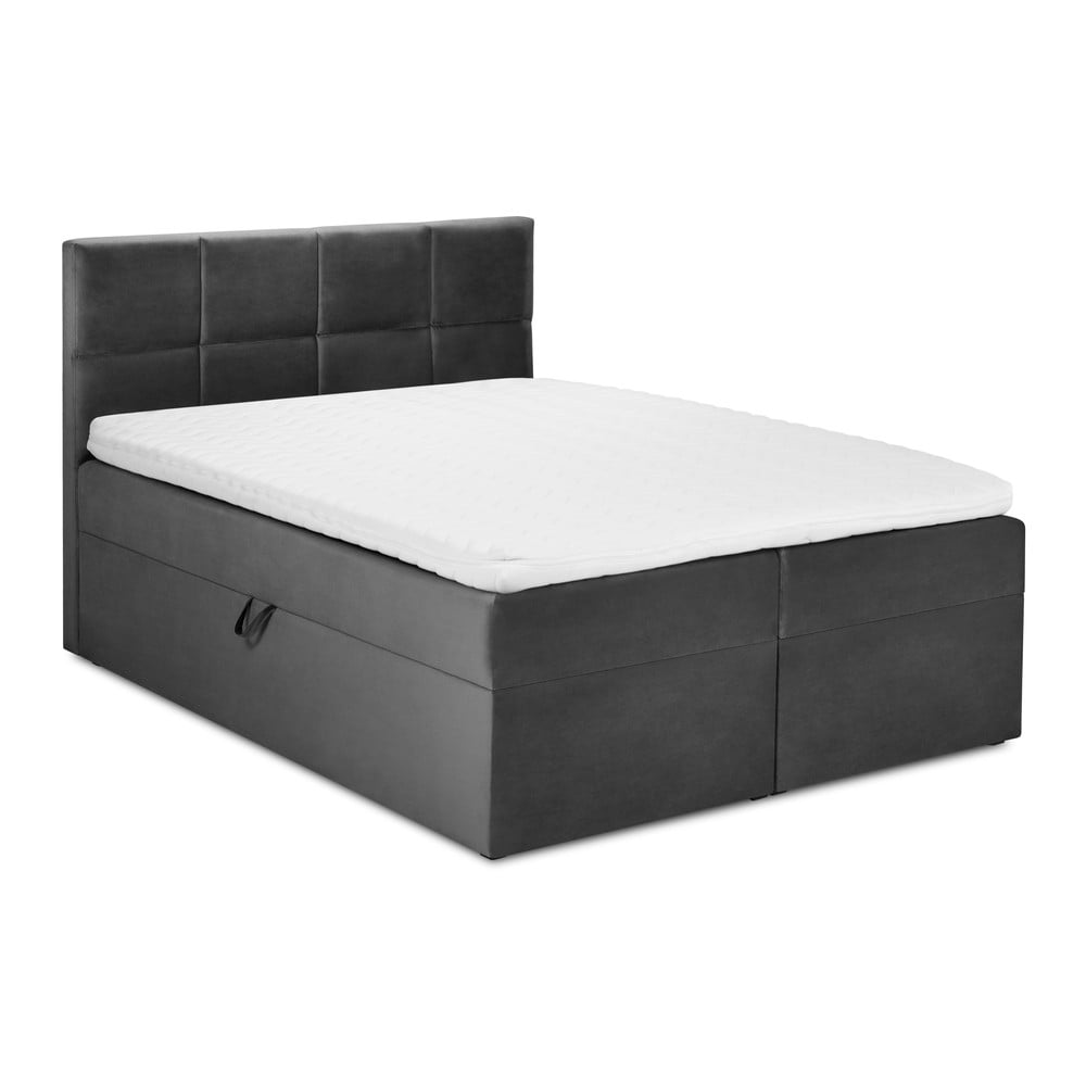 Sötétszürke boxspring ágy tárolóhellyel 180x200 cm Mimicry – Mazzini Beds