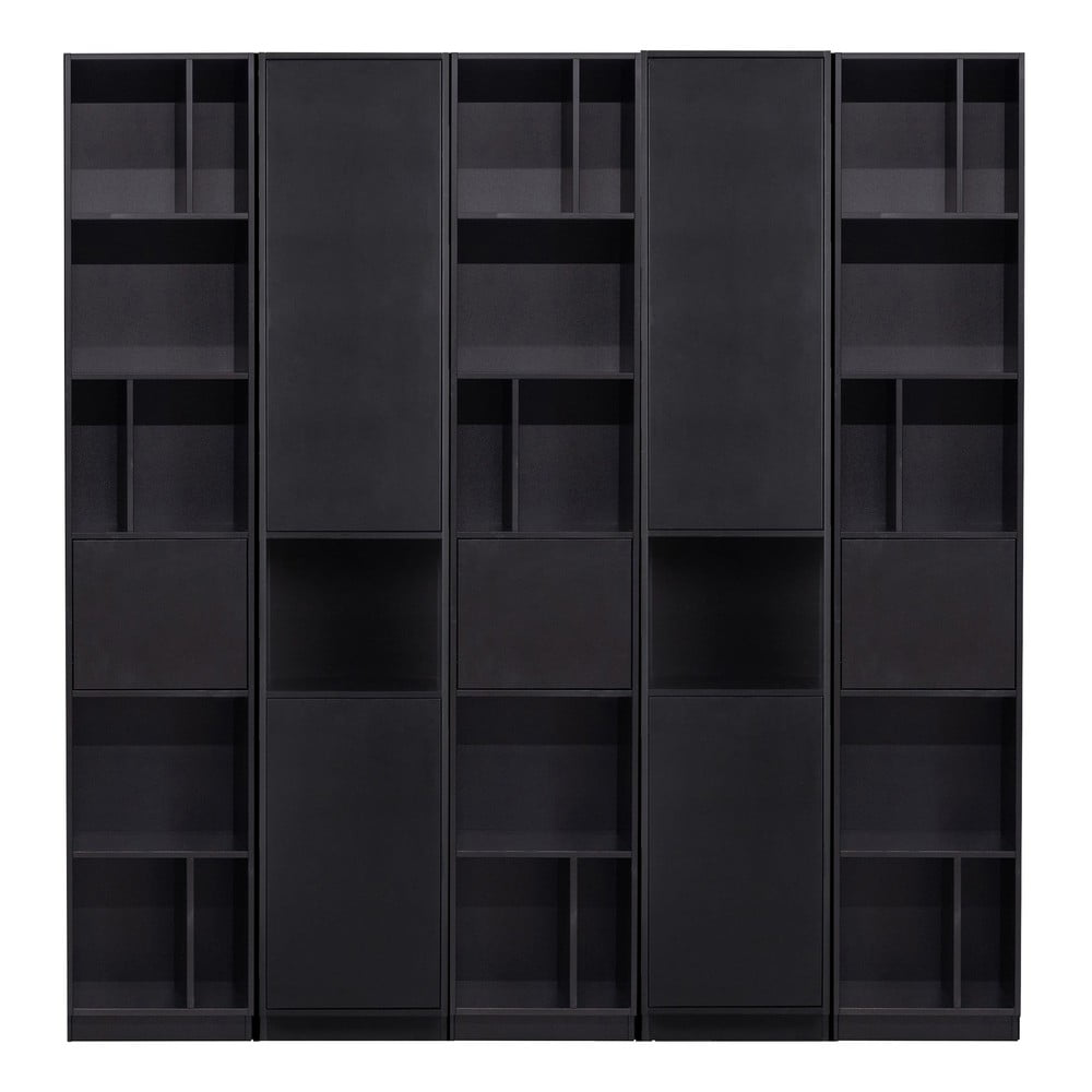 Fekete borovi fenyő moduláris könyvespolc 200x210 cm finca – woood