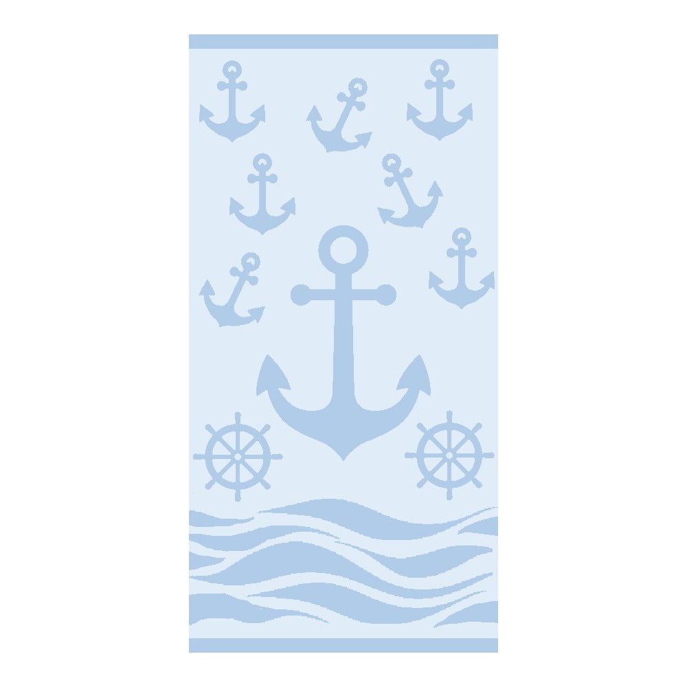 Világoskék frottír pamut strandtörölköző 70x140 cm Anchor – B.E.S.