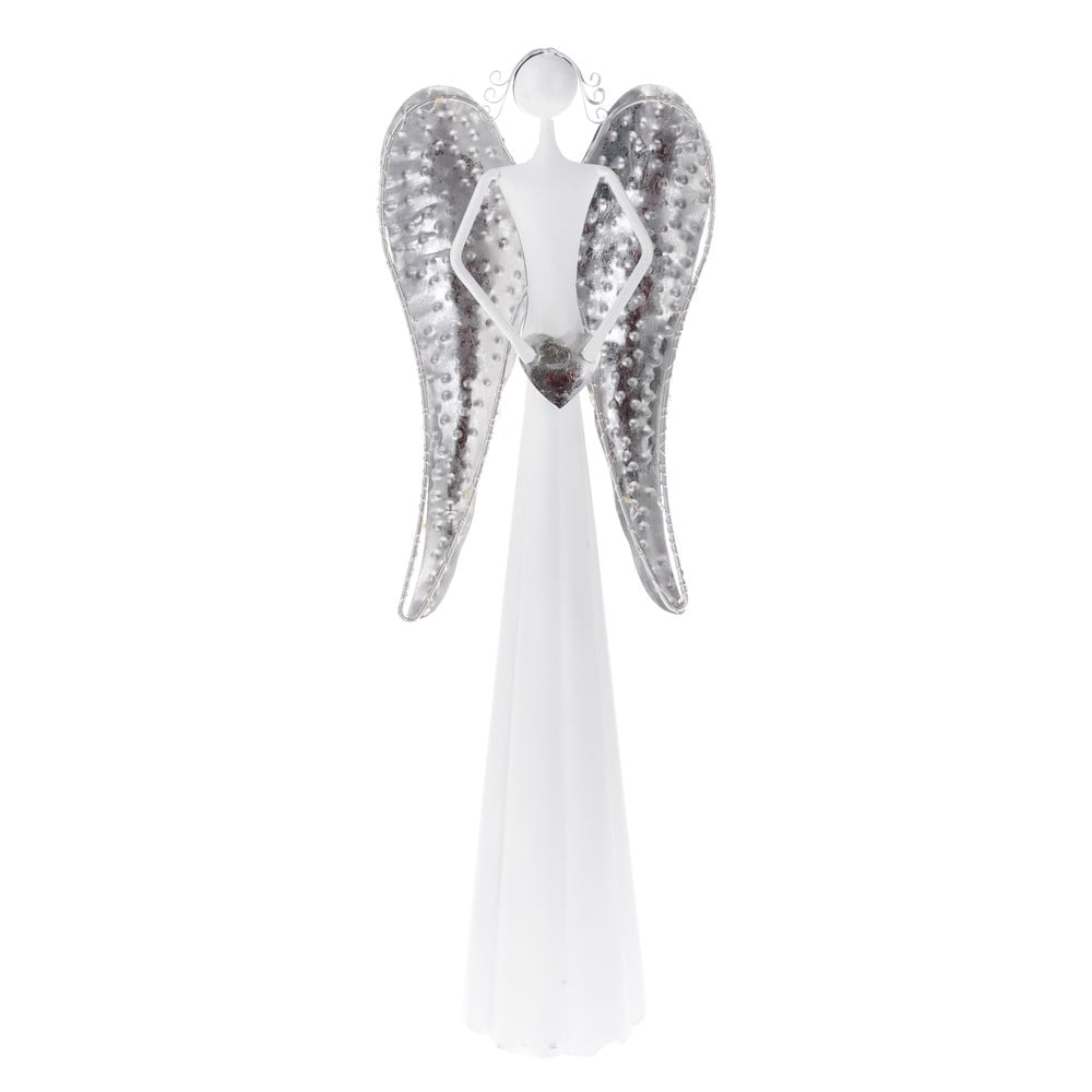 Fém angyal szobor LED fénnyel, 49 cm - Dakls