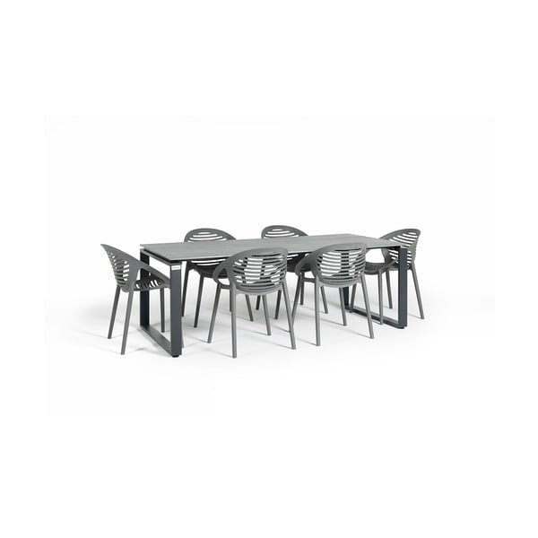 Joanna szürke 6 személyes kerti étkezőszett székekkel és Strong asztallal, 210 x 100 cm - Bonami Selection
