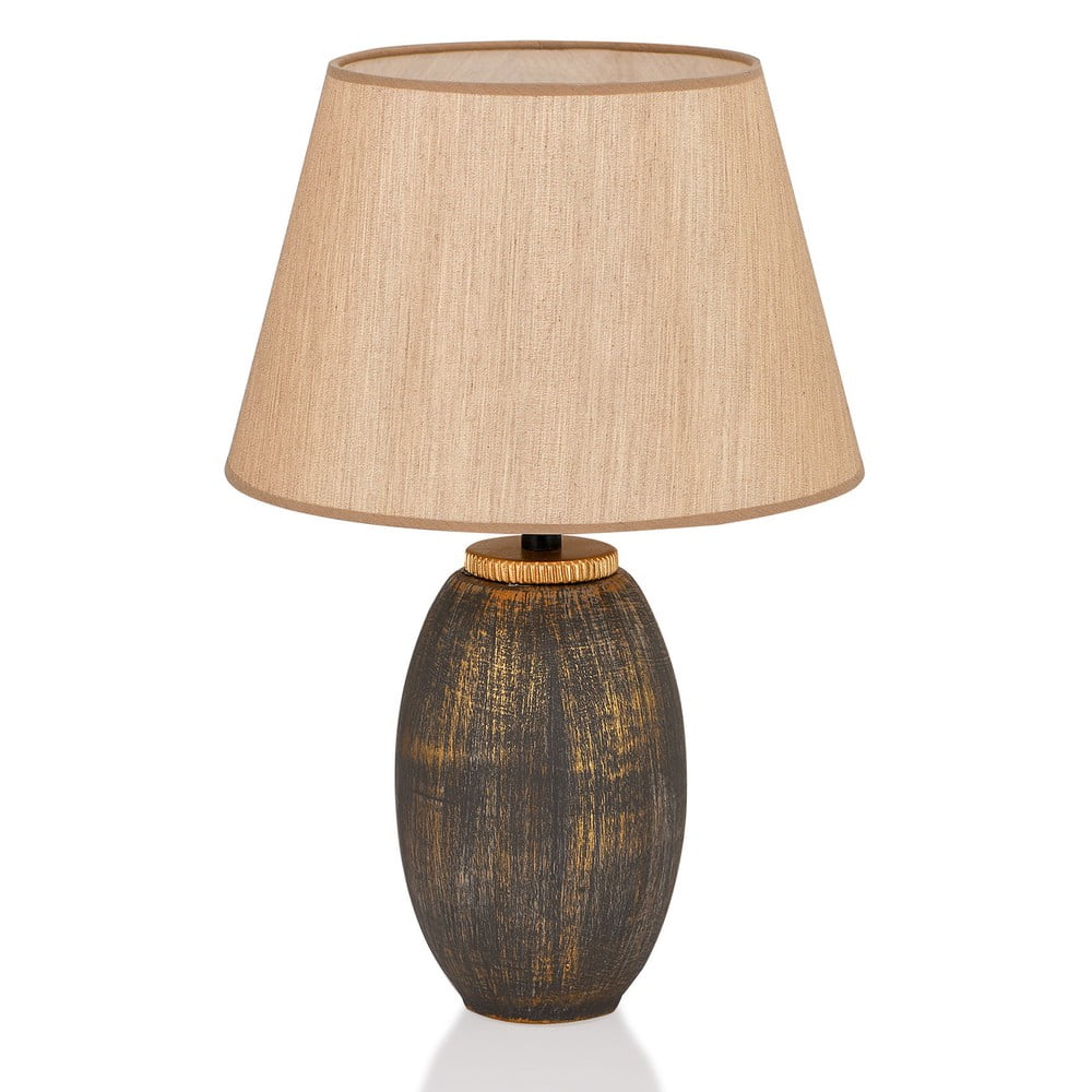 Szürke-bézs asztali lámpa textil búrával (magasság 46 cm) – Opviq lights