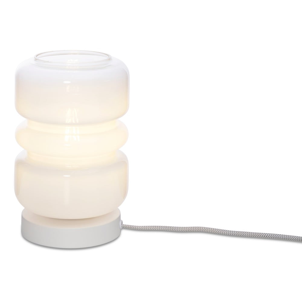 Fehér asztali lámpa üveg búrával (magasság 23 cm) verona – it's about romi