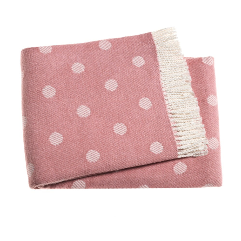 Sevilla rózsaszín pöttyös pléd, 140 x 180 cm - Euromant