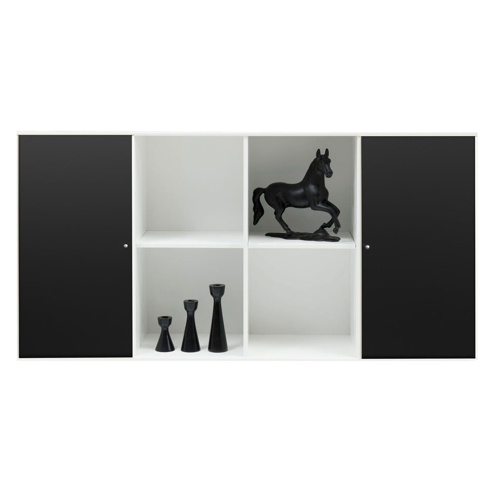 Hammel furniture fekete-fehér fali komód hammel mistral kubus, 136 x 69 cm