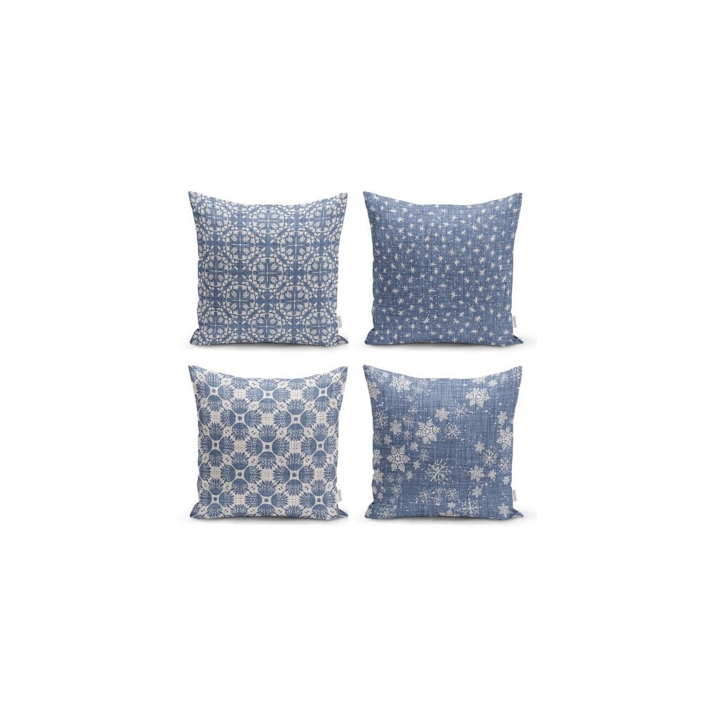 Minimalist Drawing Blue 4 db-os dekorációs párnahuzat szett, 45 x 45 cm - Minimalist Cushion Covers