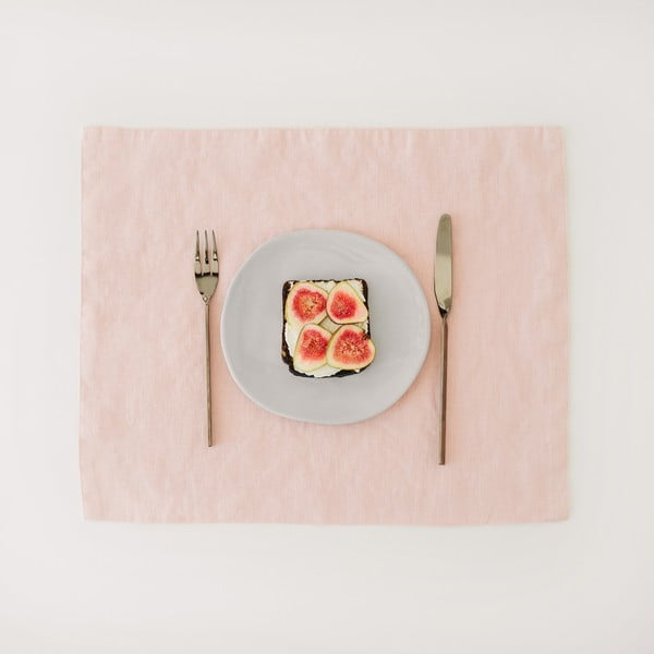 Rózsaszín len tányéralátét, 35 x 45 cm - Linen Tales