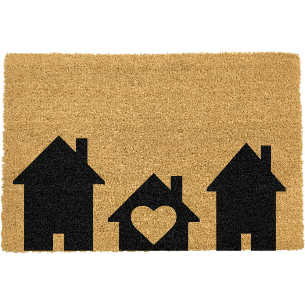 Home is Where természetes kókuszrost lábtörlő, 40 x 60 cm - Artsy Doormats