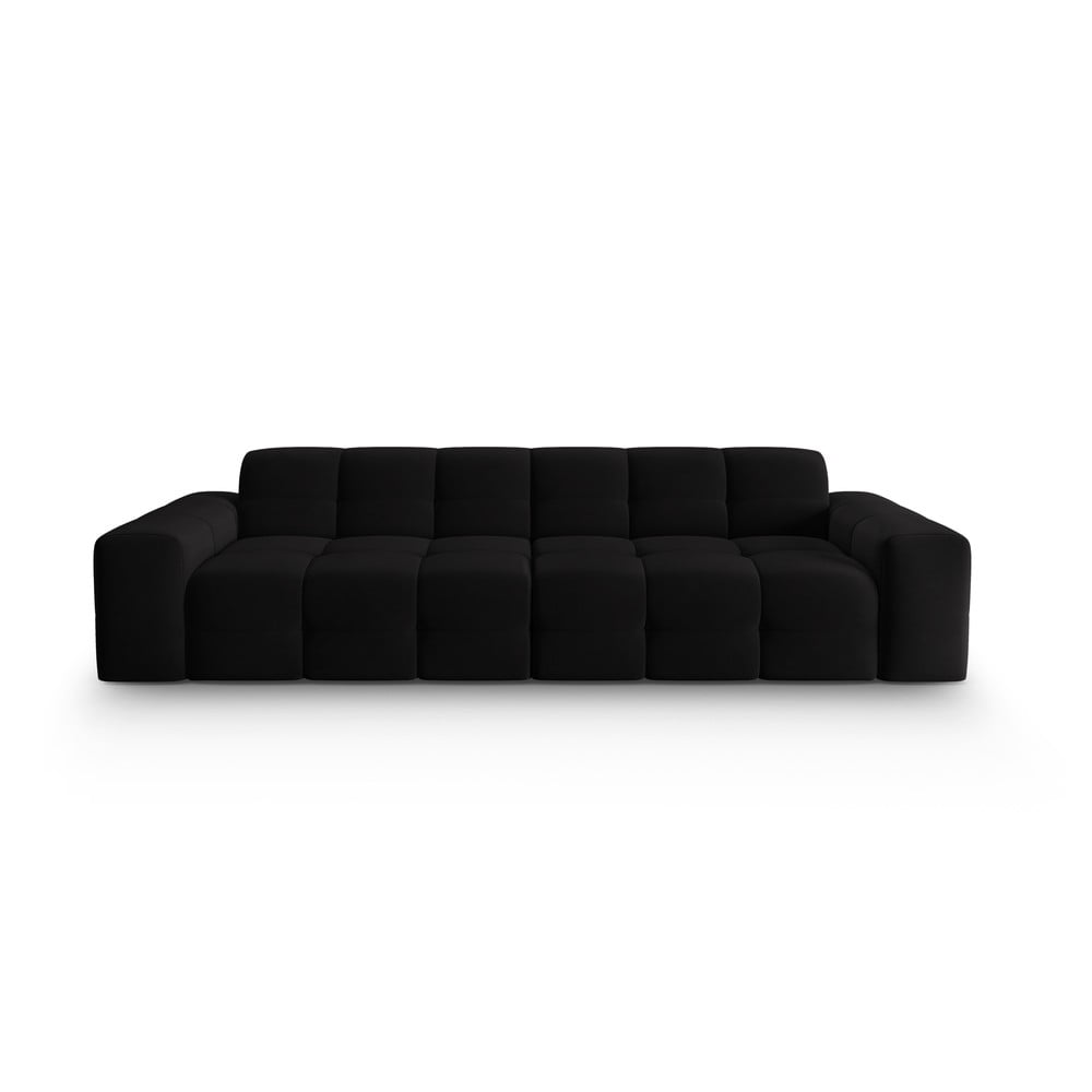 Fekete bársony kanapé 255 cm kendal – micadoni home