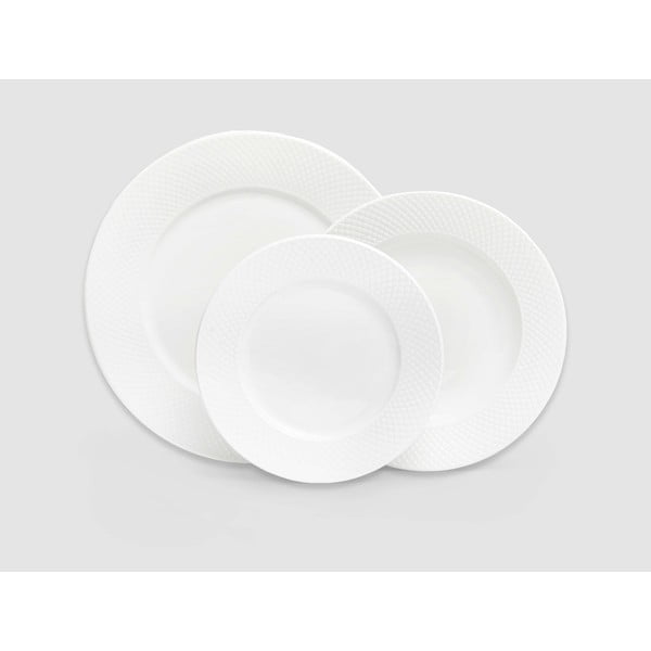 Imperio 18 db-os fehér porcelán tányér szett - Bonami Essentials