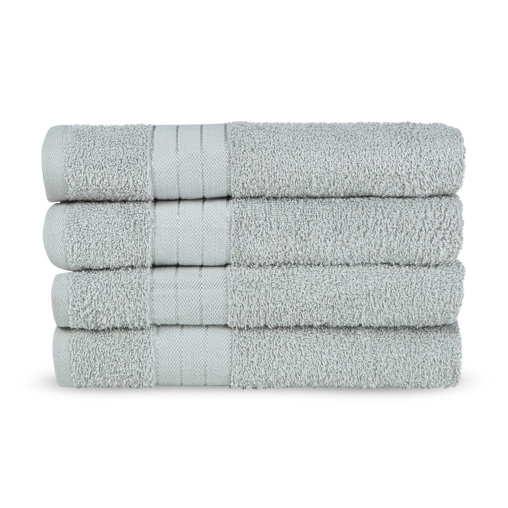 Világosszürke frottír pamut törölköző szett 4 db-os 50x100 cm – Good Morning