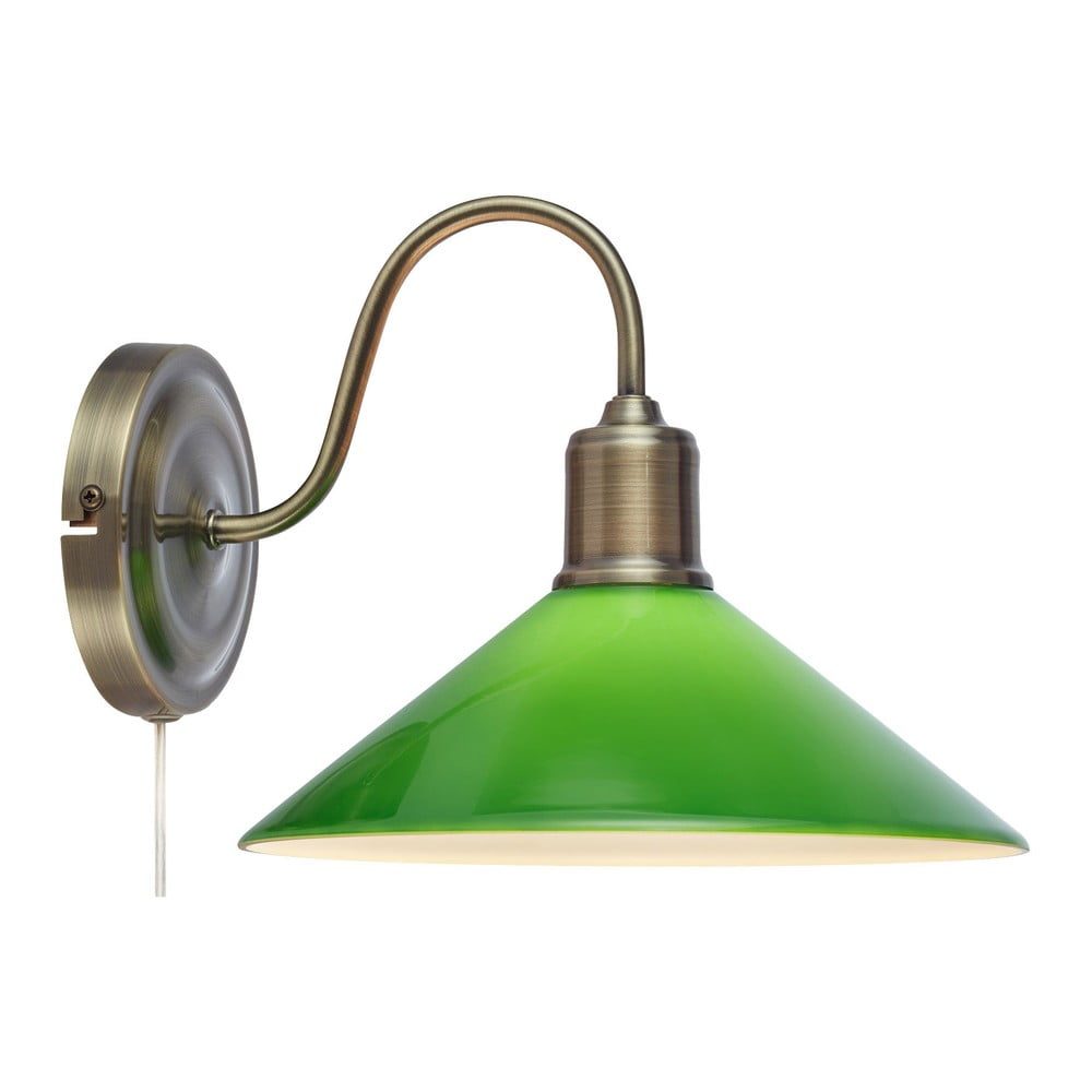 Zöld-sárgaréz színű fali lámpa Vela – Markslöjd