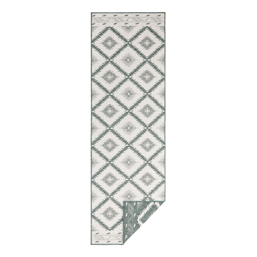 Malibu zöld-krémszínű kültéri szőnyeg, 350 x 80 cm - NORTHRUGS
