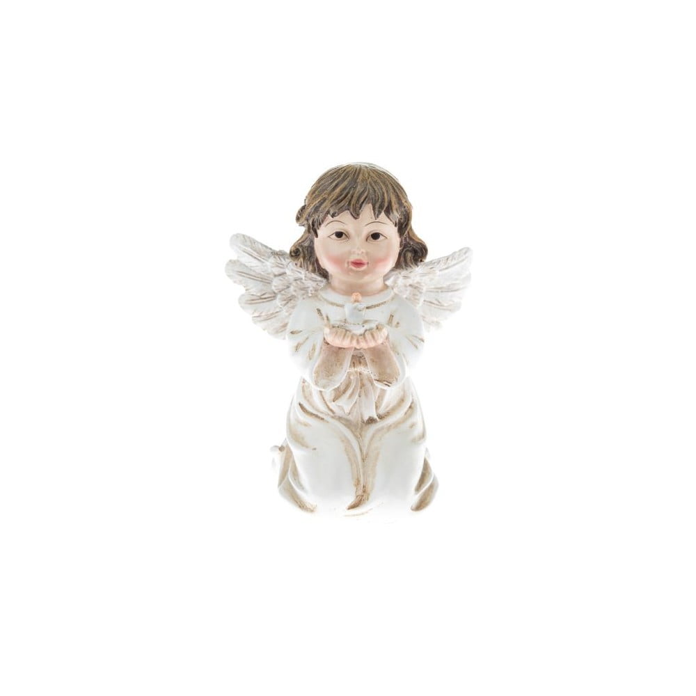 Fehér angyalszobor könyvvel, magasság 10,5 cm - Dakls