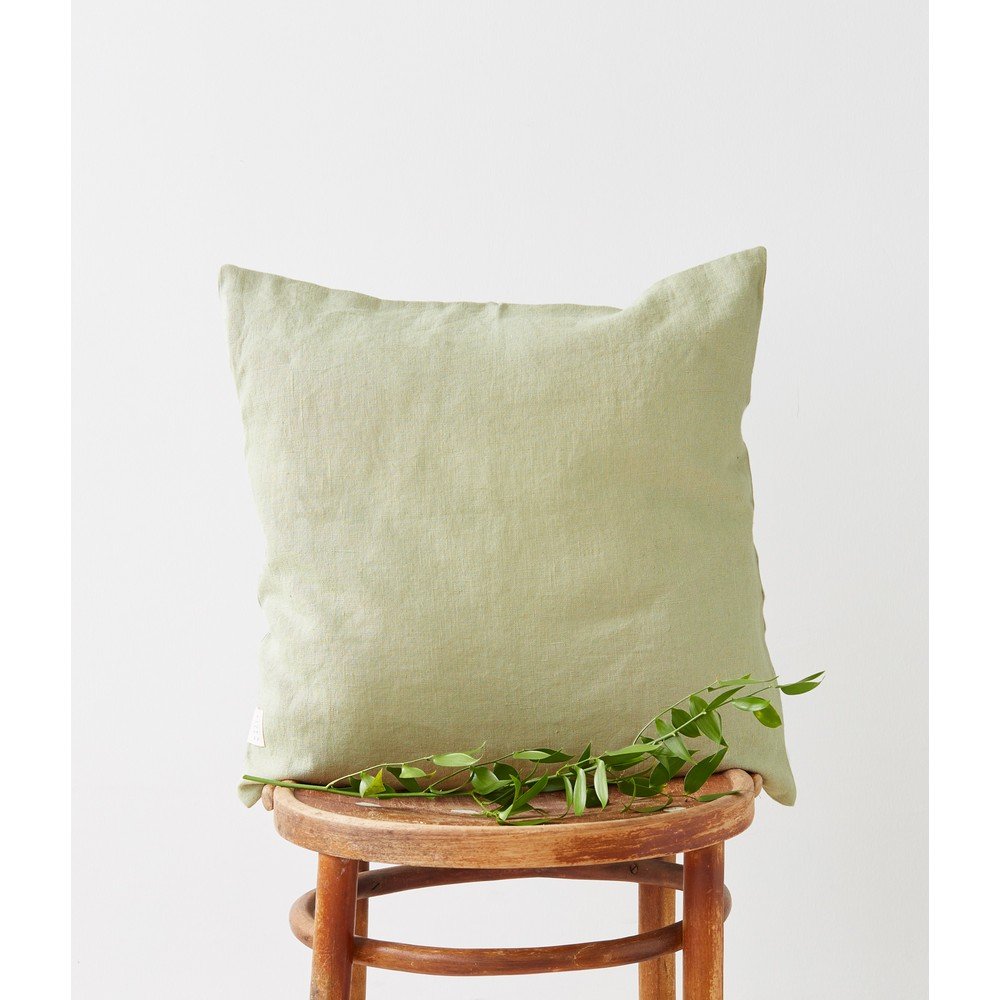 Világoszöld len párnahuzat, 45 x 45 cm - Linen Tales