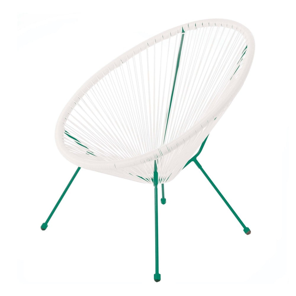 Acapulco Kerti szék, 70 x 80 x 85 cm, acél/szintetikus rotáng, fehér/cián kék