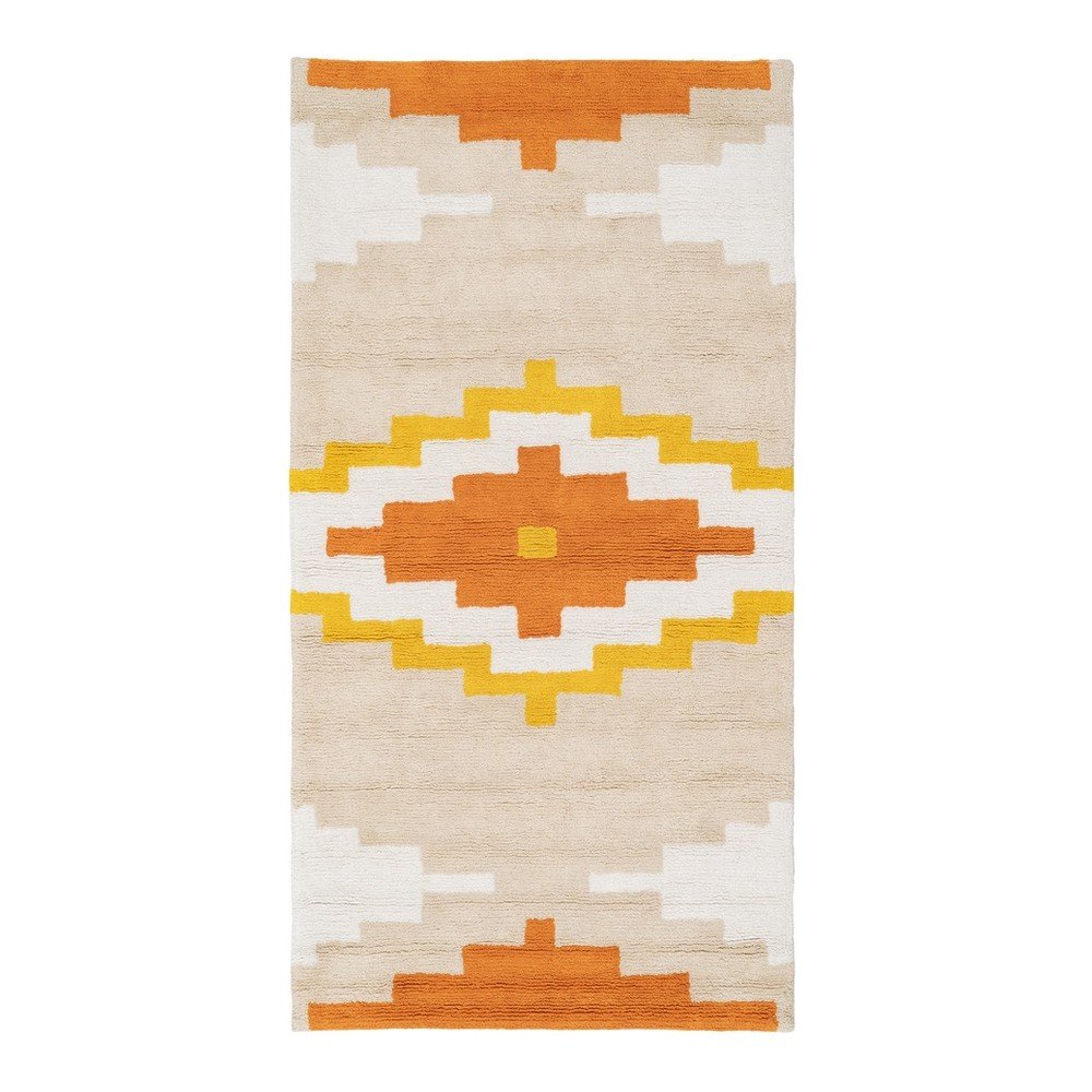 Narancssárga mosható pamut futószőnyeg 90x175 cm Azteca – Ixia