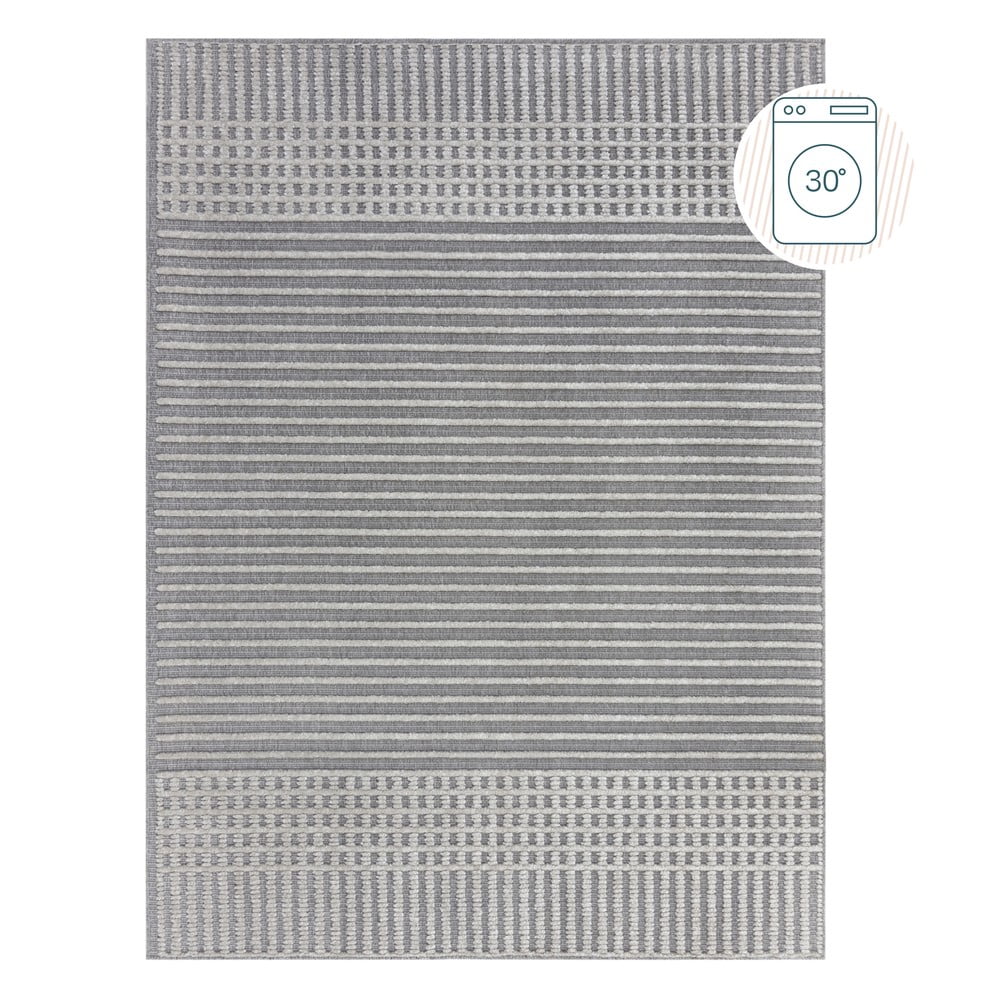 Szürke mosható zsenília szőnyeg 200x320 cm elton – flair rugs