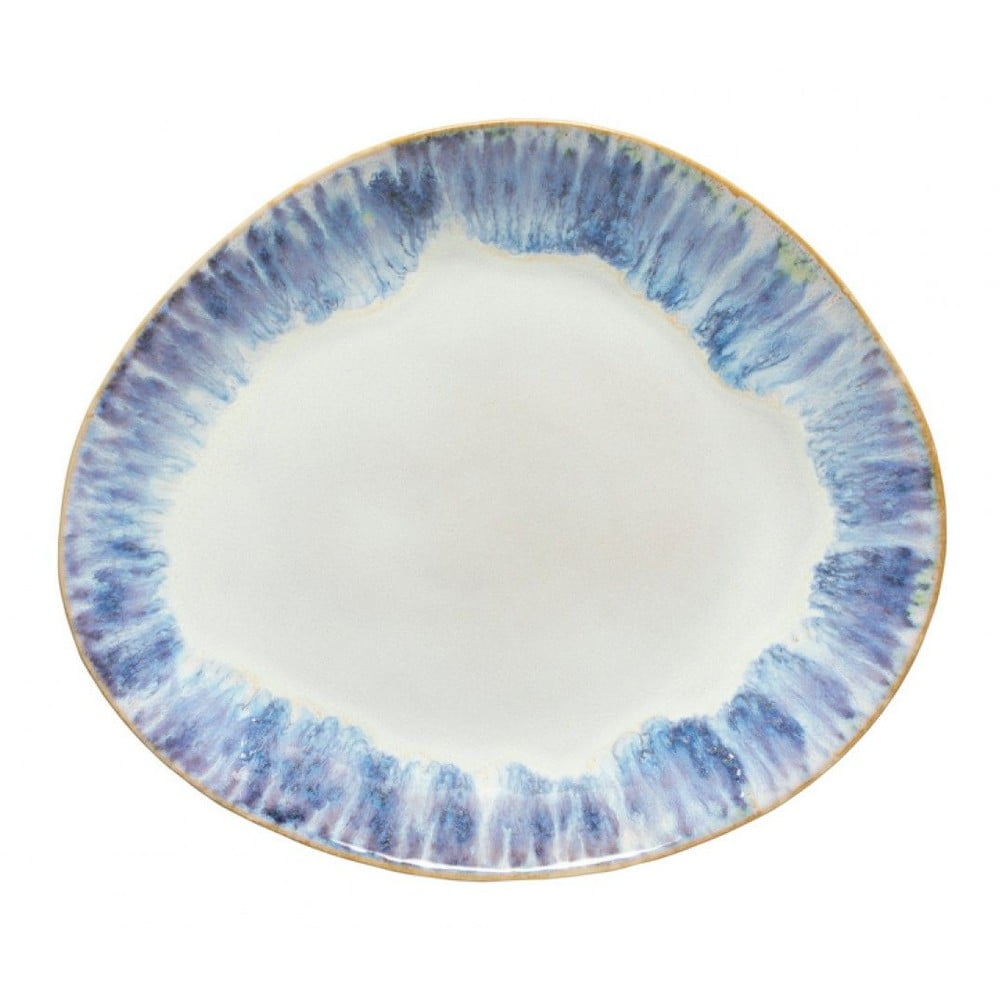 Brisa fehér-kék agyagkerámia ovális tányér, ⌀ 27 cm - Costa Nova