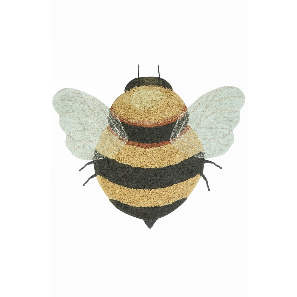 Sárga mosható kézi szövésű pamut gyerek szőnyeg 115x150 cm Bee – Lorena Canals