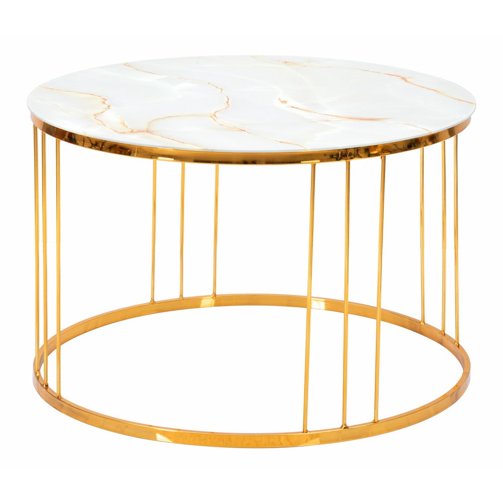 Simple paris aranyszínű dohányzóasztal, ⌀ 70 cm - mauro ferretti