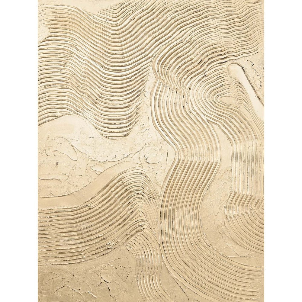 Kézzel festett kép 88x118 cm Metallic Champagne – Malerifabrikken