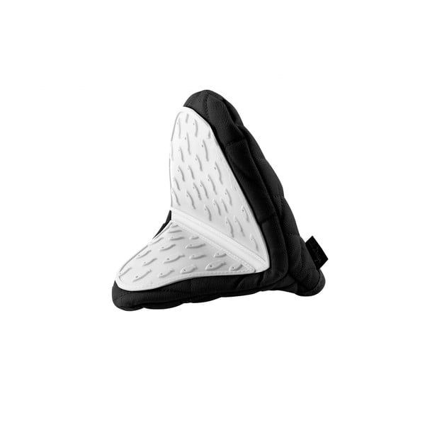 Fekete-fehér szilikonos pamut edényfogó - Vialli Design