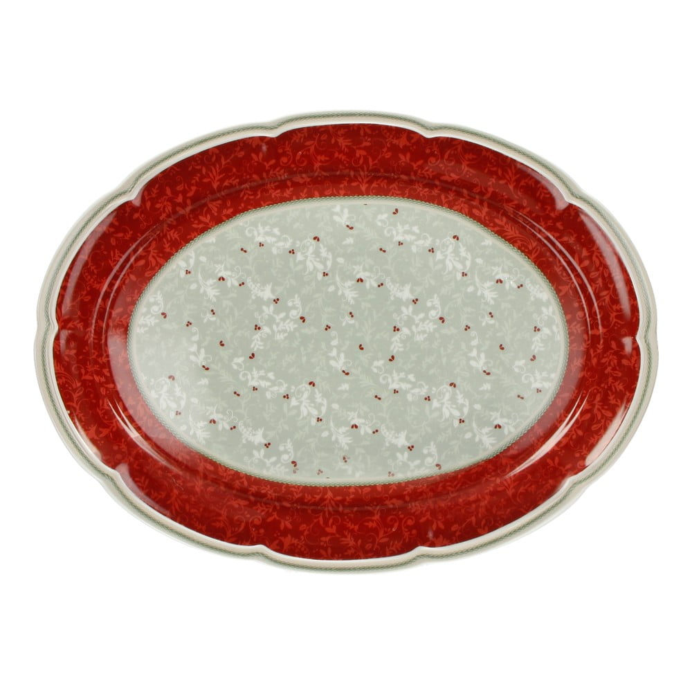 Connubio porcelán tányér karácsonyi mintával, hossz 40 cm - Brandani