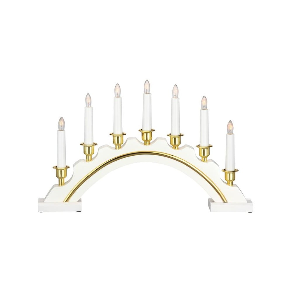 Fehér-aranyszínű fénydekoráció karácsonyi mintával Celine – Markslöjd