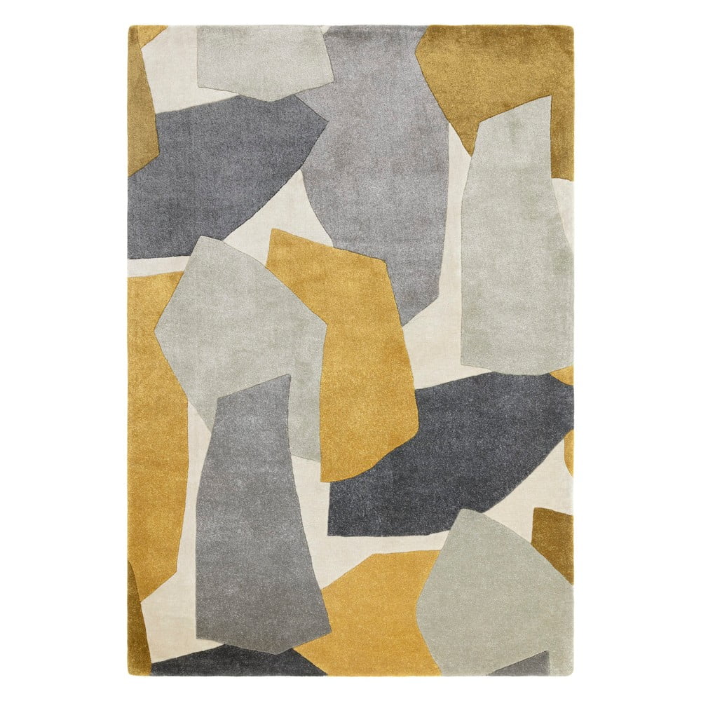 Okkersárga-szürke kézi szövésű szőnyeg újrahasznosított szálakból 120x170 cm romy – asiatic carpets