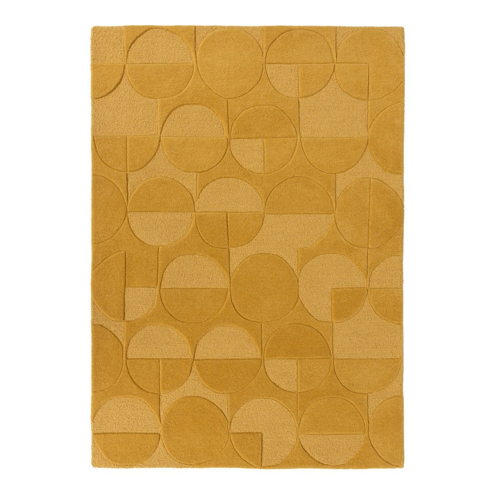 Gigi sárga gyapjú szőnyeg, 200 x 290 cm - flair rugs