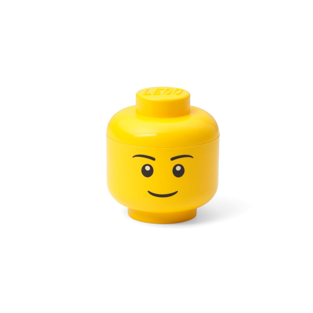 Sárga fej alakú tárolódoboz, fiú, 10,5 x 10,6 x 12 cm - LEGO®