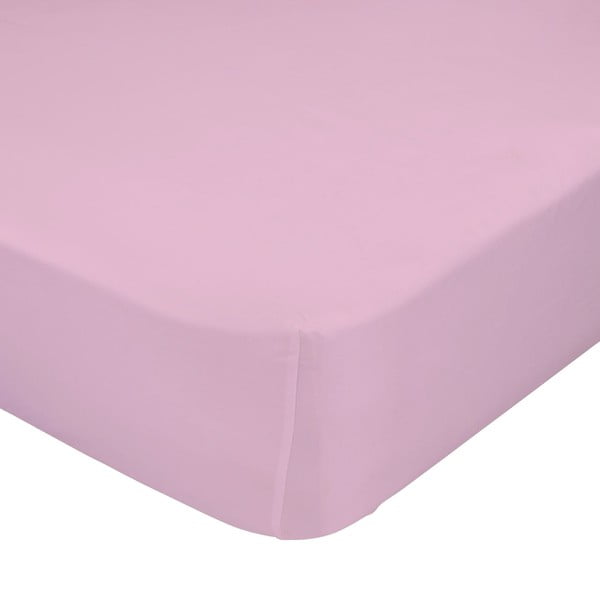 Rózsaszín elasztikus lepedő 100% pamutból, 90 x 200 cm - Baleno