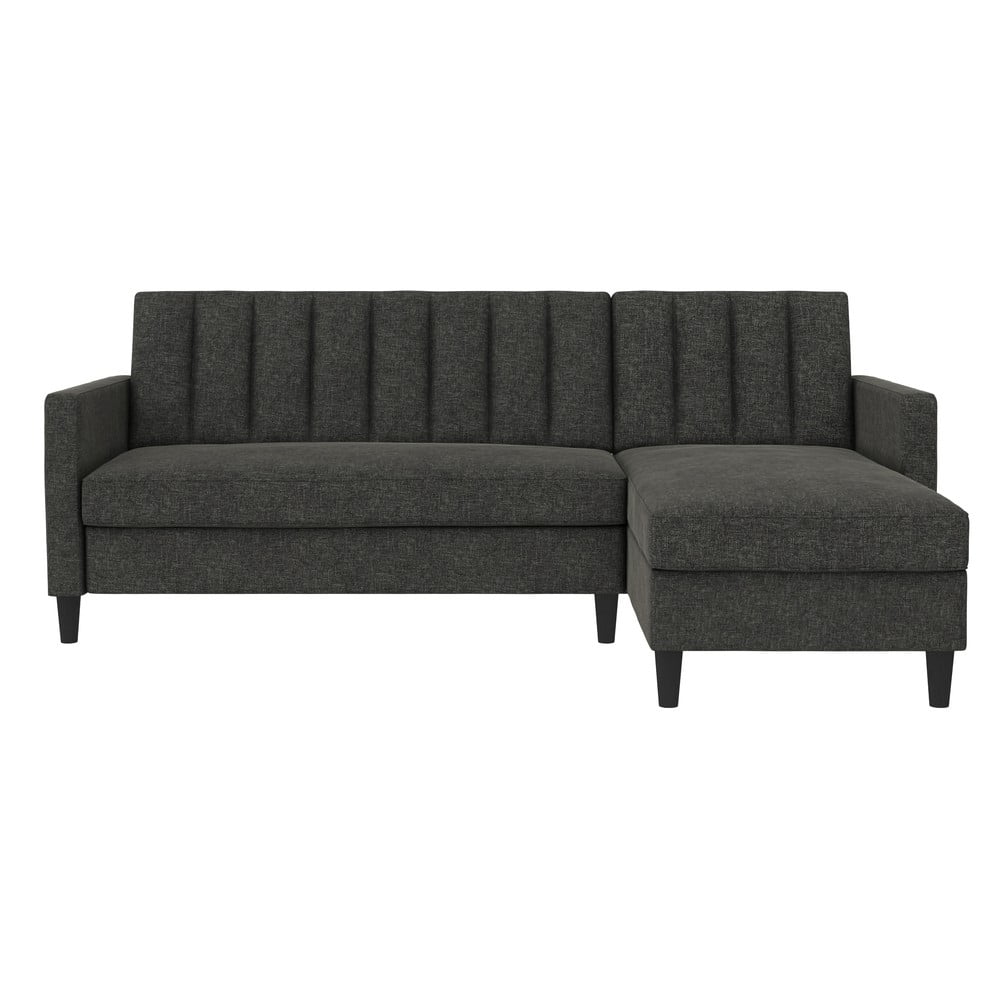 Sötétszürke len sarokkanapé Celine – Støraa