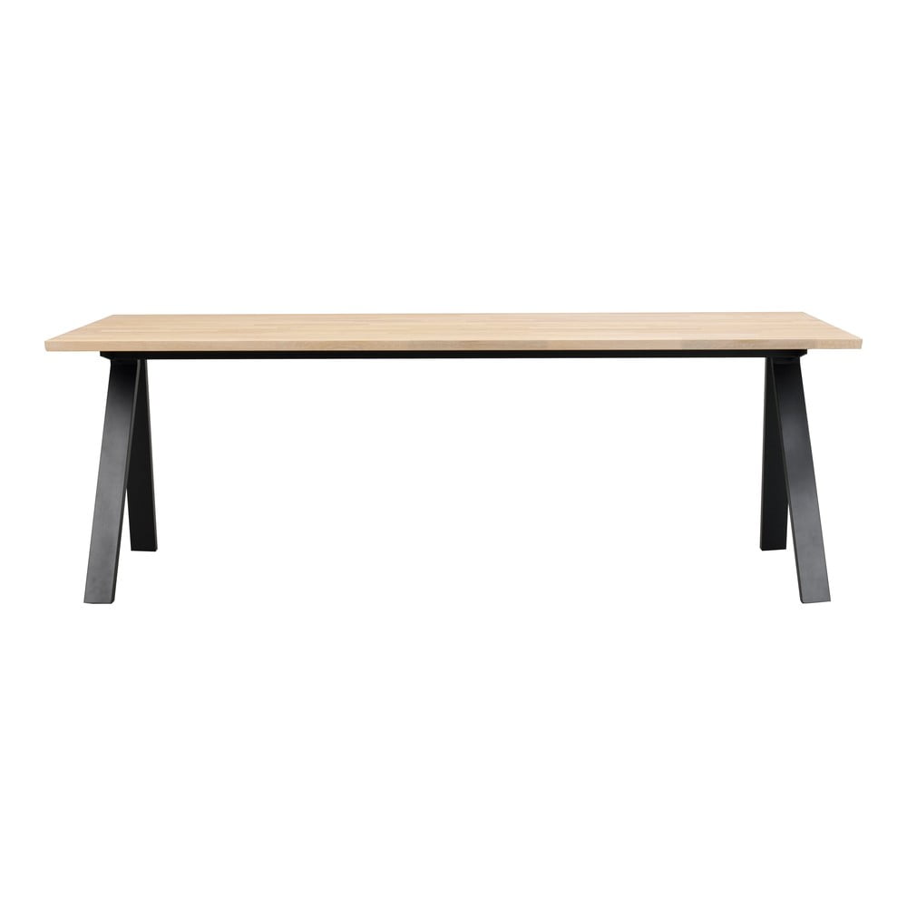 Bővíthető étkezőasztal tölgyfa asztallappal 220x100 cm carradale - rowico